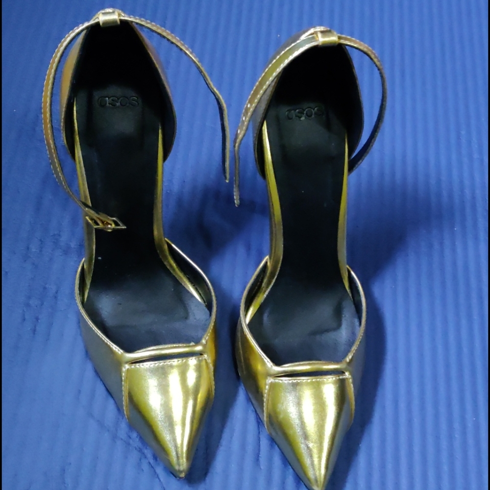 Asos gold stilettos